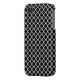 Black onyx quatrefoil design iphone 4 case / cover (Back Left)