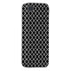 Black onyx quatrefoil design iphone 4 case / cover (Back Right)