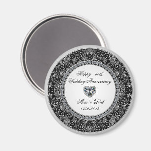 Black Onyx Style Diamond Wedding Anniversary Magnet