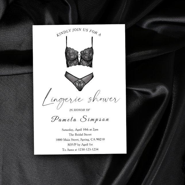 Black Ooh La La Lingerie Bridal Shower Invitation (Creator Uploaded)