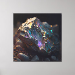 Black Opal Ore Macro Canvas Print