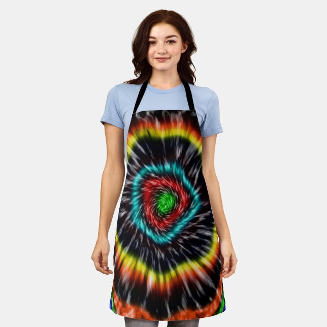 Black Opal Tie Dye,   Apron (Worn)