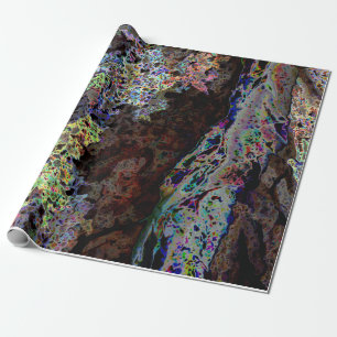 Black Opalized Rock Wrapping Paper