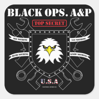 Black Ops. A&P Square Sticker
