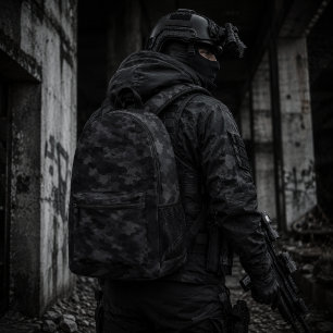 Black Ops Stealth Camouflage Pattern Printed Backpack