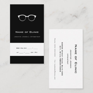 Black Optometrist Appointment Business Card