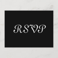 Black or ANY COLOR Trendy RSVP Wedding Response