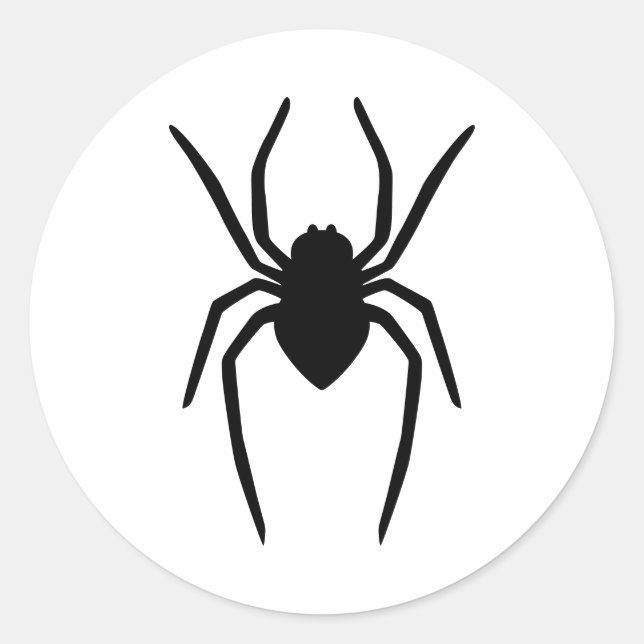 Black (Or Any Other Colour) Spider Silhouette Classic Round Sticker (Front)