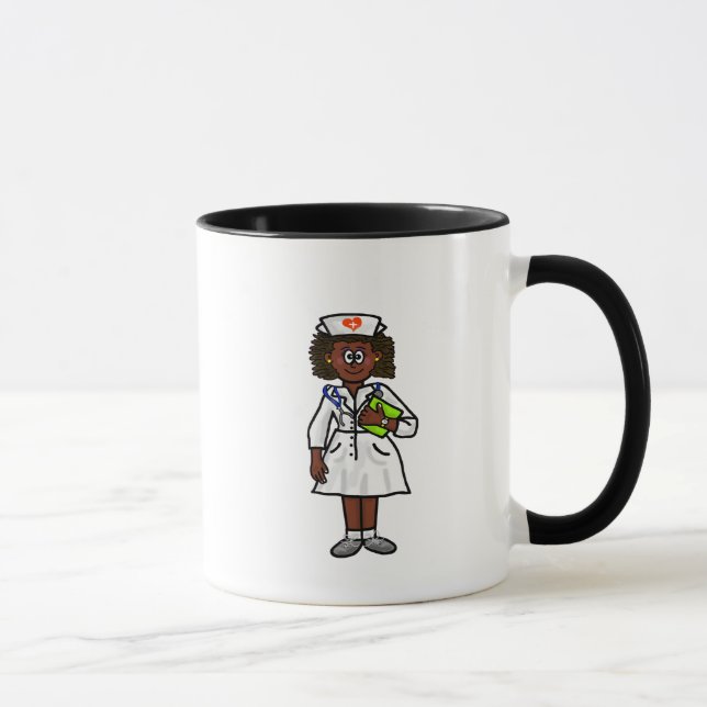 Black or Dark Skinned Female Nurse Mug (Right)