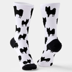 Black (Or Other Colour) Papillon Silhouette Patter Socks