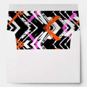 Black, Orange, And Pink Hand Drawn Arrow Pattern Envelopes