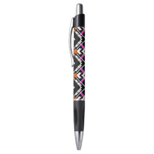Black, Orange, And Pink Hand Drawn Arrow Pattern Pen