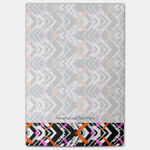 Black, Orange, And Pink Hand Drawn Arrow Pattern Post-it Notes