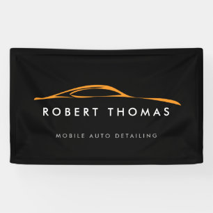 Black/Orange Auto Detailing, Auto Repair Banner