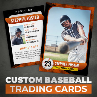 Black Orange Baseball Trading Card Baseball Player