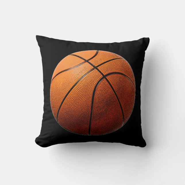 Black Orange Basketball Américain MoJo Coussin (Recto)