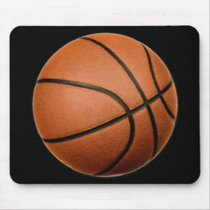 Black Orange Basketball Mouse Pad