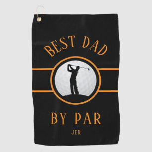 Black Orange Best Dad By Par Personalized Golf Towel