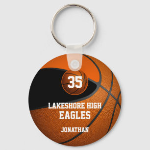 Black orange boys' basketball team gifts keychain
