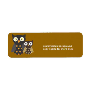 Black+Orange/Brown Owls, customizable background