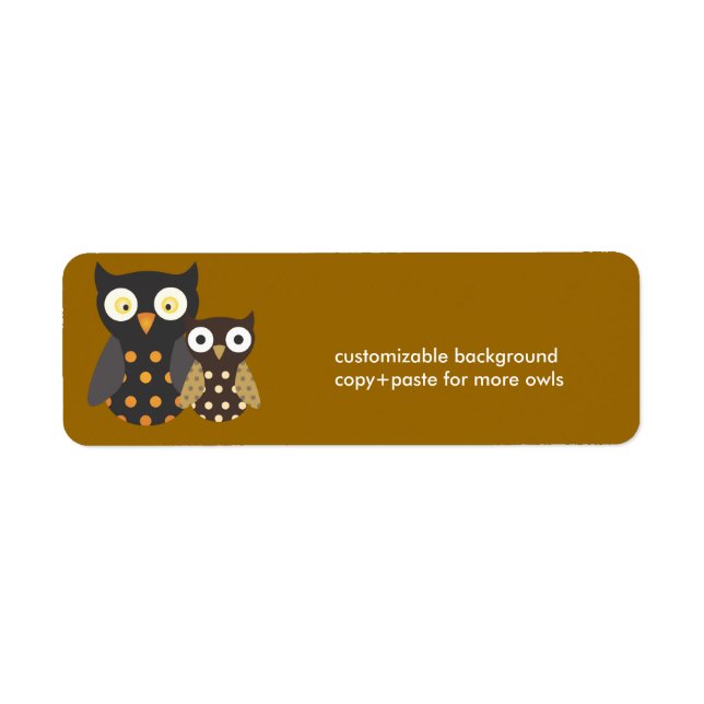 Black+Orange/Brown Owls, customizable background (Front)