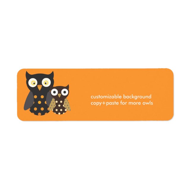 Black+Orange/Brown Owls, customizable background (Front)