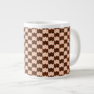 BLACK ORANGE CHECK Big White Mug