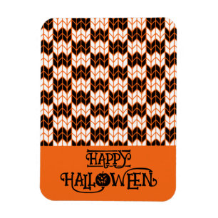 BLACK ORANGE CHECK KNIT 3x4 Flexible Magnet