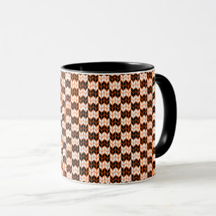 BLACK ORANGE CHECK KNIT Black Combo Mug