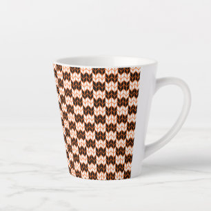 BLACK ORANGE CHECK KNIT Latte Mug