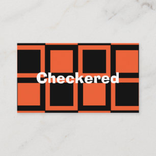 Black Orange Chequered Pattern Business Card