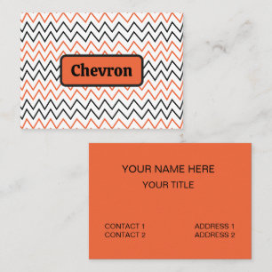 Black Orange Chevron Zigzag Business Card