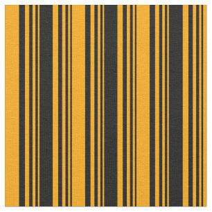 Black & Orange Coloured Lined/Striped Pattern Fabric