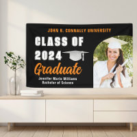 Black Orange Graduate Photo 2026 Graduation Party