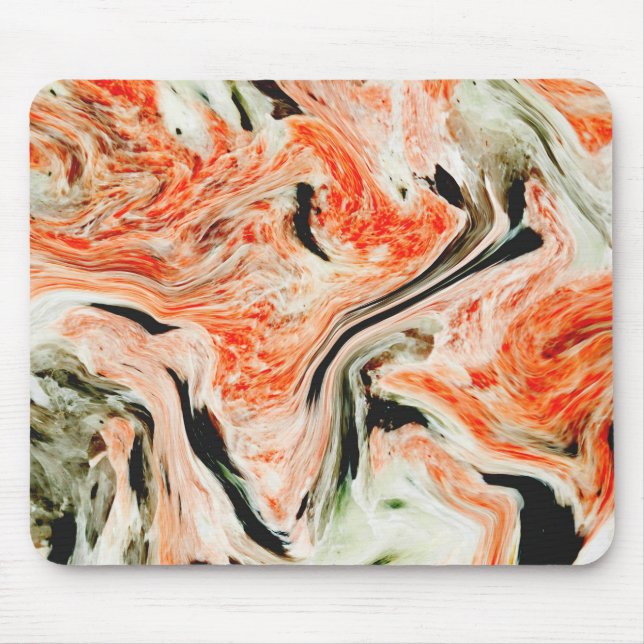 Black Orange Green Marble Stone Mouse Pad (Front)
