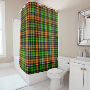 Black Orange Green Plaid Tartan Design