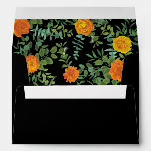 Black & Orange Halloween Gothic Wedding Collection Envelope