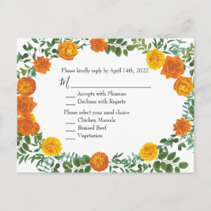 Black & Orange Halloween Gothic Wedding Collection Postcard