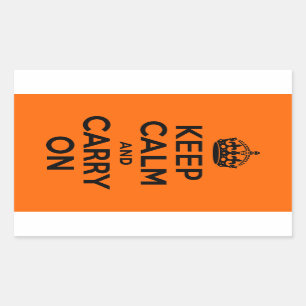 Black Orange Keep Calm and Carry On Sticker