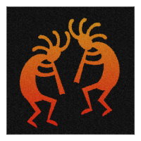 Black Orange Kokopelli Southwestern Design