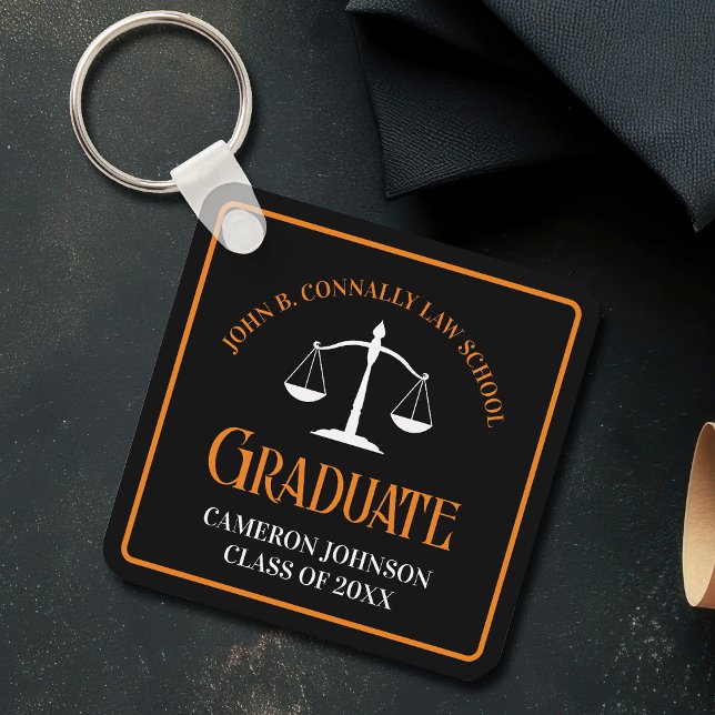 Black Orange Law School Graduation Keepsake Keychain (Creator Uploaded)