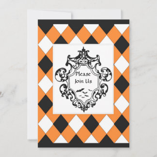 Black & Orange Ornament Invitation