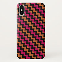 Black Orange Pink Chevron Pattern