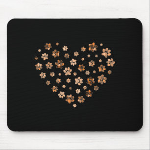 Black Orange Plaid Dog Flying Paw Heart Halloween Mouse Pad