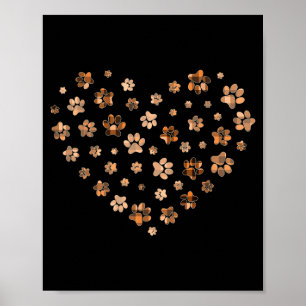 Black Orange Plaid Dog Flying Paw Heart Halloween Poster