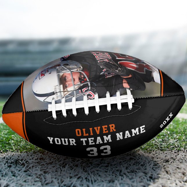 Black Orange Player Name Number Team Photo  Football (Creator Uploaded)