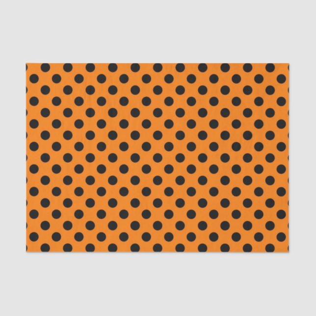 black orange polka dot pattern tissue paper (Front)