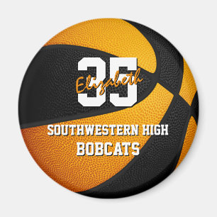 black orange school basketball team colours magnet