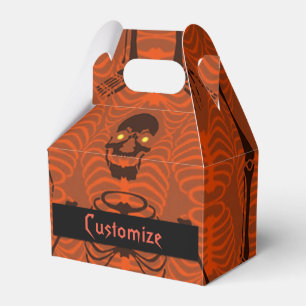 Black & Orange Skeletons Halloween Favour Box