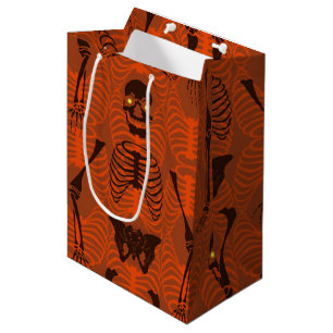Black & Orange Skeletons Halloween Gift Bag